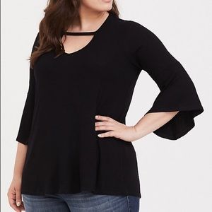 Torrid ribbed bell sleeve blouse size 1